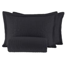 Kit Colcha Casal Corttex Siena 220x240 Grafite (1 Colcha + 2 Porta Travesseiro) Kit Colcha Casal Corttex Siena 220x240 Grafite (1 Colcha + 2 Porta Travesseiro)