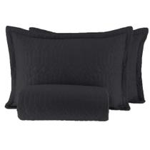 Kit Colcha Casal Corttex Siena 220X240 Grafite Kit Colcha Casal Corttex Siena 220X240 Grafite