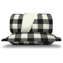 Kit Colcha Casal Malha 100% Algodão Egípcio Xadrez Preto Kit Colcha Casal Malha 100% Algodão Egípcio Xadrez Preto