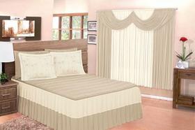 Kit Colcha Casal Queen Barbara + Cortina De Sala 3x2,80mt