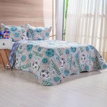 Kit Colcha Casal Ultra Lisse Kids New Rolinho 210x230cm Football Kit Colcha Casal Ultra Lisse Kids New Rolinho 210x230cm Football