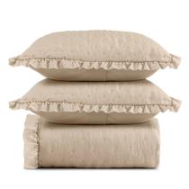 Kit Colcha Cobre Leito 200 Fios Queen 3 Peças Bella Babado 100% Poliéster - Bege Kit Colcha Cobre Leito 200 Fios Queen 3 Peças Bella Babado 100% Poliéster - Bege