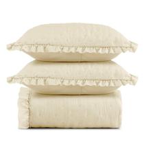 Kit Colcha Cobre Leito 200 Fios Queen 3 Peças Bella Babado 100% Poliéster - Marfim Kit Colcha Cobre Leito 200 Fios Queen 3 Peças Bella Babado 100% Poliéster - Marfim