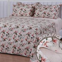 Kit Colcha Cobre Leito 3 Peças Dupla Face Queen Casal Super King Magnólia Habitat