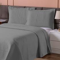 Kit Colcha Cobre Leito 3 Peças King Size 200 Fios Dupla Face Com Porta Travesseiro Matelado Belton Clean - FV Enxovais Kit Colcha Cobre Leito 3 Peças King Size 200 Fios Dupla Face Com Porta Travesseiro Matelado Belton Clean - FV Enxovais