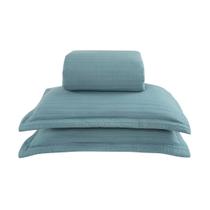 Kit Colcha/Cobre Leito Amalfi Casal - 2 Porta Travesseiros Têxtil Arte