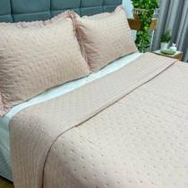 Kit Colcha Cobre Leito Amelie Casal 3pçs Lase 200 fios Toque Macio.