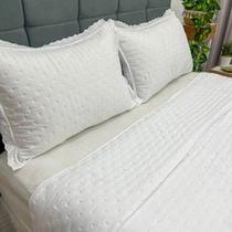 Kit Colcha Cobre Leito Amelie Solteiro 2 PÇS Lase 200 Fios Toque Macio