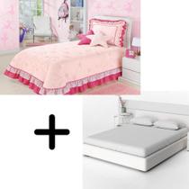 Kit Colcha Cobre Leito Bailarina Estrela Solteiro 04 Peças