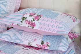 Kit Colcha Cobre leito Belize casal king size 05 pçs rosa