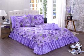 Kit Colcha Cobre Leito Belize Casal Queen 06 Pçs Floral Lilas Kit Colcha Cobre Leito Belize Casal Queen 06 Pçs Floral Lilas