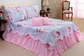 KIT Colcha Cobre Leito Belize Rosa Luxo Premium King Size / Queen Size ~ 05 Peças KIT Colcha Cobre Leito Belize Rosa Luxo Premium King Size / Queen Size ~ 05 Peças