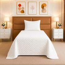 Kit Colcha Cobre Leito Bolinha Dupla Face Ultrassônica Micro Percal 400 Fios Solteiro com Porta Travesseiro Kit Colcha Cobre Leito Bolinha Dupla Face Ultrassônica Micro Percal 400 Fios Solteiro com Porta Travesseiro