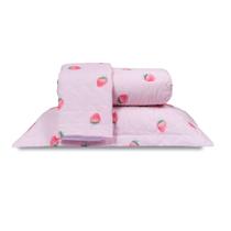 Kit Colcha Cobre Leito Cama King 03 Peças Dupla Face Matelado - Aba Americana