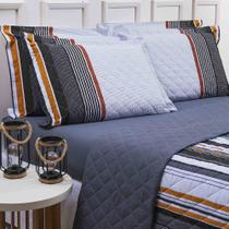 Kit Colcha / Cobre Leito Casal 180 fios Estampado - Andreza