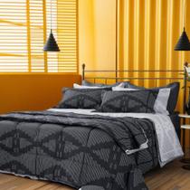 Kit Colcha / Cobre Leito Casal 180 Fios Estampado Andreza Kit Colcha / Cobre Leito Casal 180 Fios Estampado Andreza