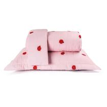 Kit Colcha Cobre Leito Casal 3 Peças 150 Fios Algodão Misto