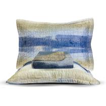 Kit Colcha Cobre Leito Casal Boutis Estampa Efeito Dupla Face 2,20 X 2,40