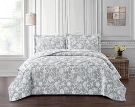 Kit Colcha Cobre leito Casal Eternity Dupla Face 3 Peças Rozac Toque Suave Jacquard