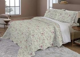 Kit Colcha Cobre Leito Casal Evolution Patchwork Camesa 220x240cm