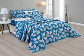 Kit Colcha Cobre Leito Casal King 3 peças floreal 200 fios Kit Colcha Cobre Leito Casal King 3 peças floreal 200 fios