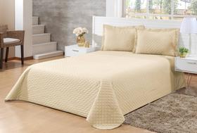 Kit Colcha Cobre Leito Casal Padrão 3 Peças 170 Fios com Porta Travesseiros Roupa Cama Box