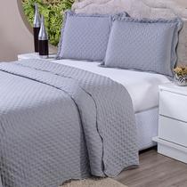 Kit Colcha Cobre Leito Casal Padrão Dupla Face 3 Peças 400 Fios Micropercal Com Porta Travesseiro Toque Macio Luxo Balle