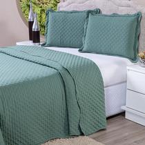Kit Colcha Cobre Leito Casal Padrão Dupla Face 3 Peças 400 Fios Micropercal Com Porta Travesseiro Toque Macio Luxo Balle