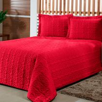 Kit Colcha Cobre Leito Casal Queen Matelado Florido 03 peças