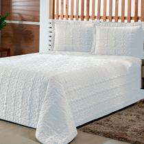 Kit Colcha Cobre Leito Casal Queen Matelado Florido 03 peças