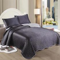 Kit Colcha Cobre Leito Cetim Fashion 3 pçs Casal 220x250cm Laus Realce Premium Sultan