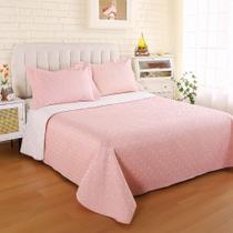 Kit Colcha / Cobre Leito Cobre Leito King Poa - Sultan Rosa Kit Colcha / Cobre Leito Cobre Leito King Poa - Sultan Rosa