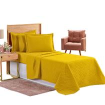 Kit Colcha Cobre Leito Cocha Jogo Roupa Cama Solteiro 2 Pçs Matelado Simples Basico Amarelo Infantil Kit Colcha Cobre Leito Cocha Jogo Roupa Cama Solteiro 2 Pçs Matelado Simples Basico Amarelo Infantil