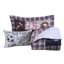 Kit Colcha Cobre Leito Infantil 4 Peças Solteiro Poliéster 300 Fios Diversas Estampas Menino