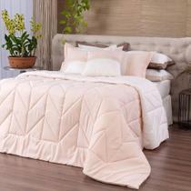 Kit Colcha/Cobre Leito King Melinda -Lavive Sal Rosa / Palha Kit Colcha/Cobre Leito King Melinda -Lavive Sal Rosa / Palha