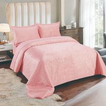 Kit Colcha / Cobre Leito King Sonhare Velvet Sultan Rosa Kit Colcha / Cobre Leito King Sonhare Velvet Sultan Rosa