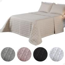 Kit Colcha Cobre Leito Matelado Casal 3 Pçs Dupla Face Soft