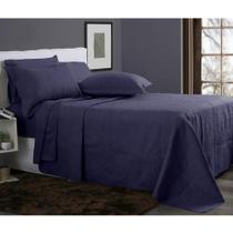 Kit Colcha Cobre Leito New Every Day Queen 2,50m x 2,60m 3 peças Boston Marinho Sonhare Sultan