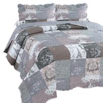 Kit Colcha Cobre Leito Patchwork 2 peças Solteiro Lins Paris Jolitex