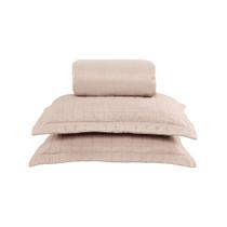 Kit Colcha Cobre-Leito Pérola Queen - 2 Porta-Travesseiros Têxtil Arte