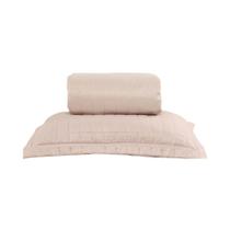 Kit Colcha/Cobre Leito Pérola Solteiro - 1 Porta Travesseiros Têxtil Arte Kit Colcha/Cobre Leito Pérola Solteiro - 1 Porta Travesseiros Têxtil Arte