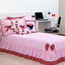 Kit Colcha Cobre Leito Personagem Solteiro Menina 04 Pçs Rosa