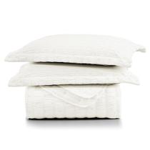 Kit Colcha Cobre Leito Plissê Casal Seersucker Premium 3 Peças Maciez e Leveza com Textura 3D Palha Marfim