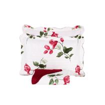 Kit Colcha Cobre Leito Queen 3 Pçs Estampado Coleção Aria