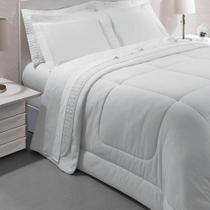 Kit Colcha/Cobre Leito Queen 300 Fios Satinee Square Branco