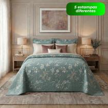 Kit Colcha Cobre Leito Queen Casal Dupla Face 3 Peças Microfibra Matelado Boutis Anti Antialérgico