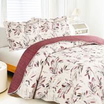 Kit Colcha/Cobre Leito Romma King - 2 Porta Travesseiros Têxtil Arte
