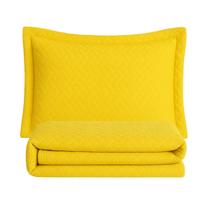 Kit Colcha Cobre Leito Roupa Cama Sleep Solteiro 2 Pçs Matelado Basico Simples Quarto Menino Menina Amarelo