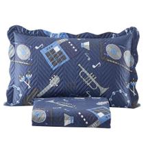 Kit Colcha Cobre Leito Solteiro 2 Pçs Infantil Music