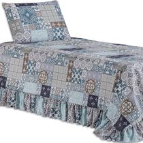 Kit Colcha Cobre Leito Solteiro 400 Fios Toque Macio 2 Peças com Porta Travesseiro Kit Colcha Cobre Leito Solteiro 400 Fios Toque Macio 2 Peças com Porta Travesseiro